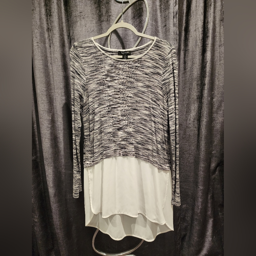 WHBM long sleeve double layer shirt/tunic Size M